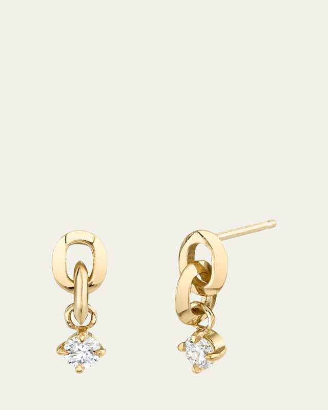 Extra-Small Link Diamond Bottom Earring, Single